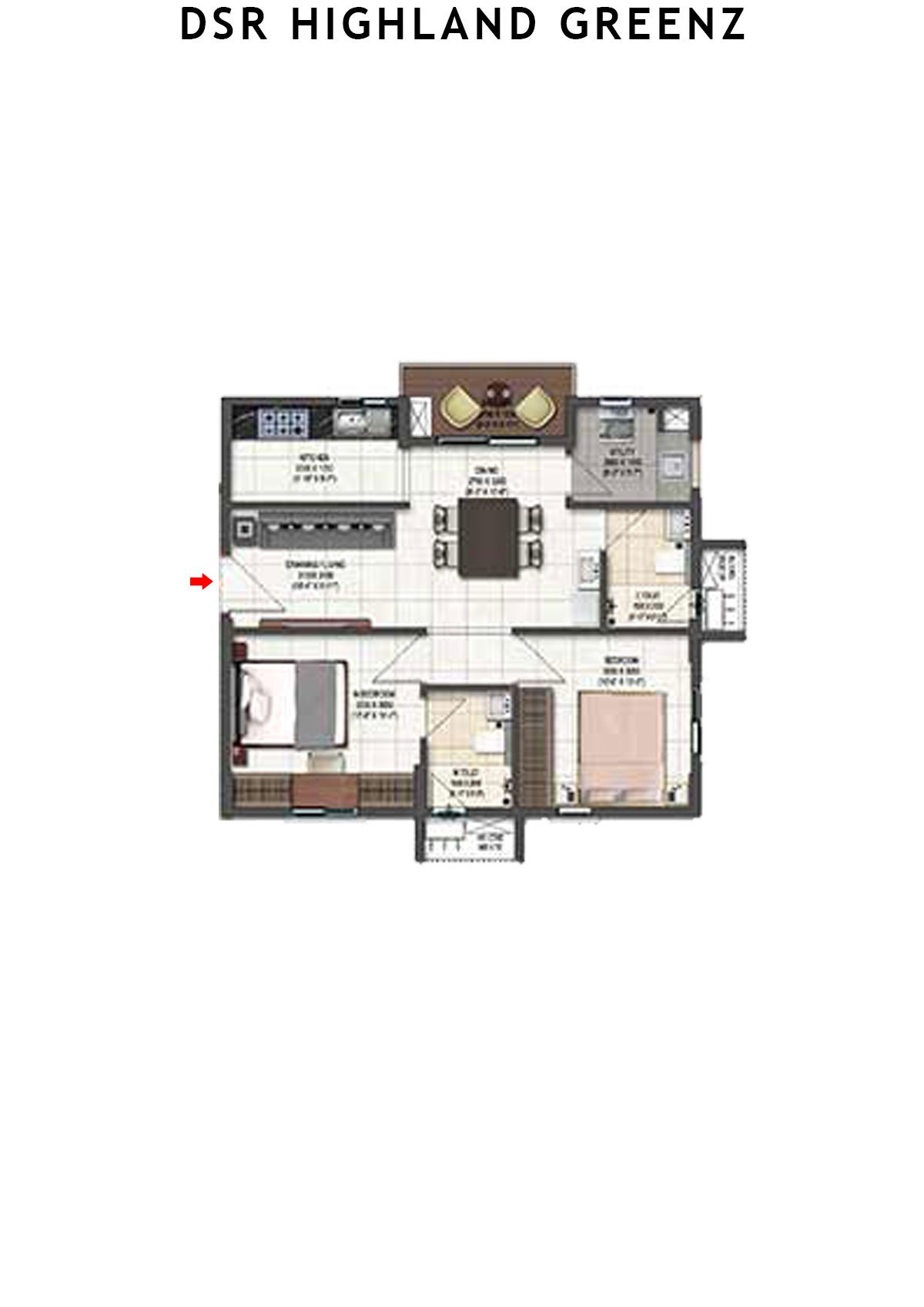 DSR Highland Greenz Tower B Wing 2 Unit 12 Floor Plan