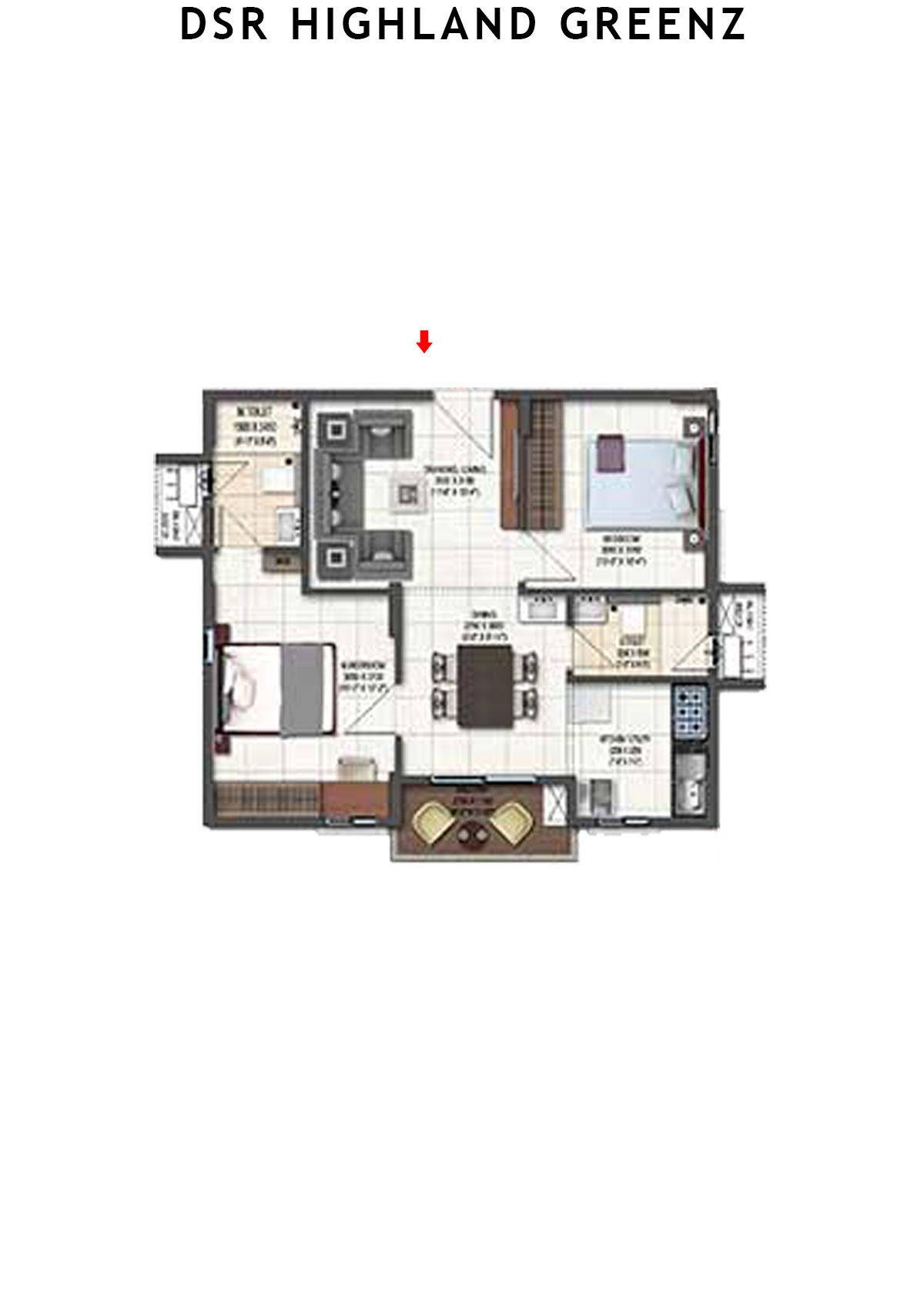DSR Highland Greenz Tower B Wing 2 Unit 6 Floor Plan