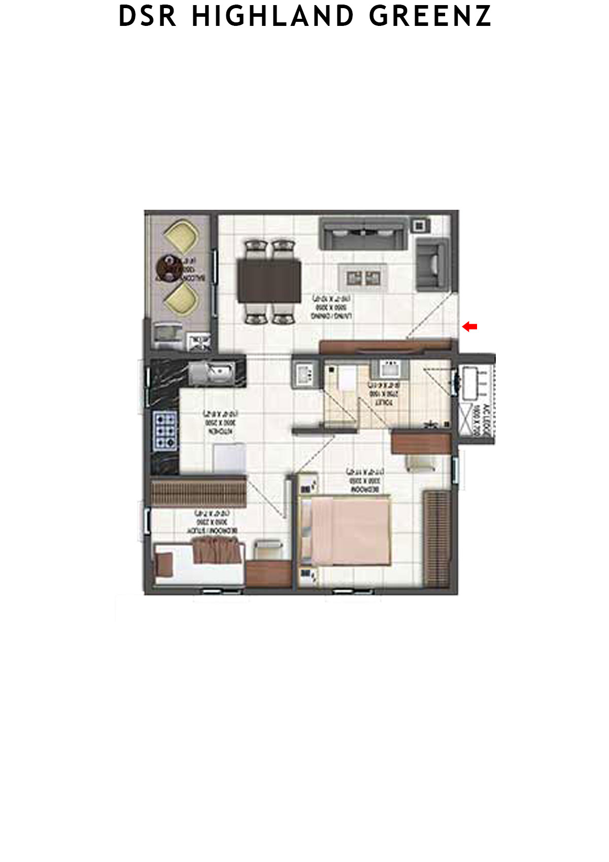 DSR Highland Greenz Tower D Unit 11 Floor Plan