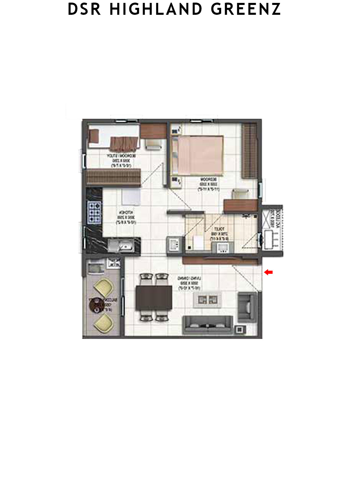 DSR Highland Greenz Tower D Unit 12 Floor Plan