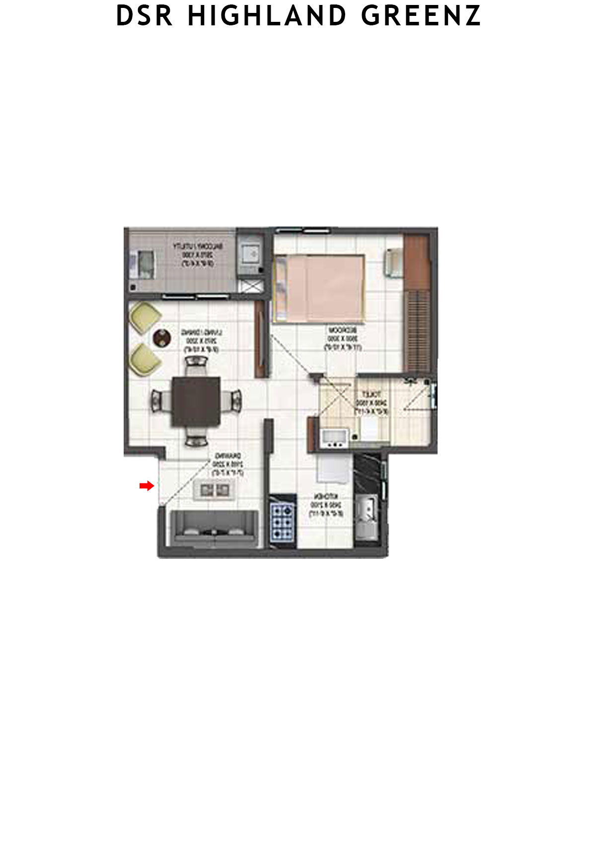 DSR Highland Greenz Tower D Unit 2 Floor Plan