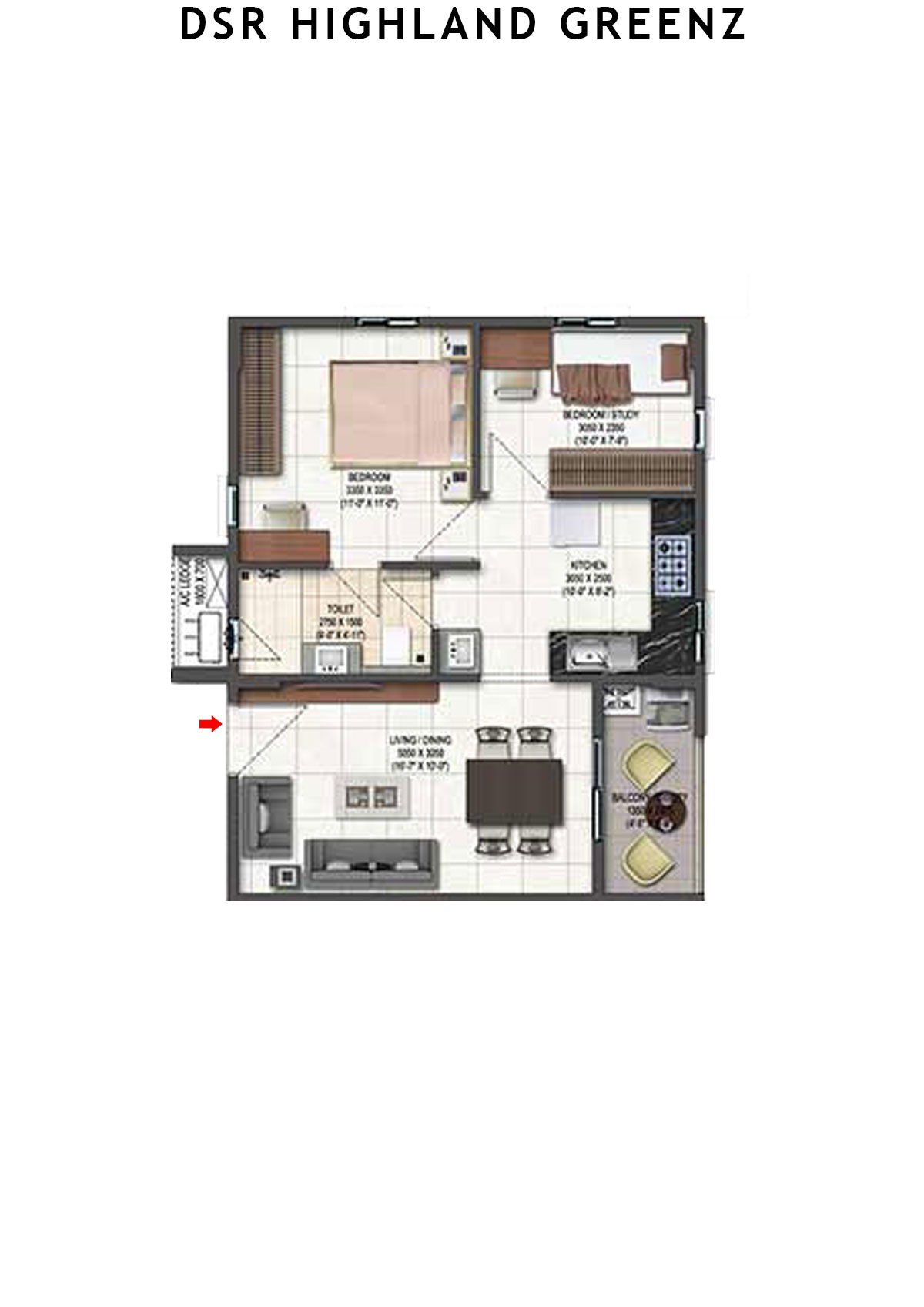 DSR Highland Greenz Tower D Unit 5 Floor Plan