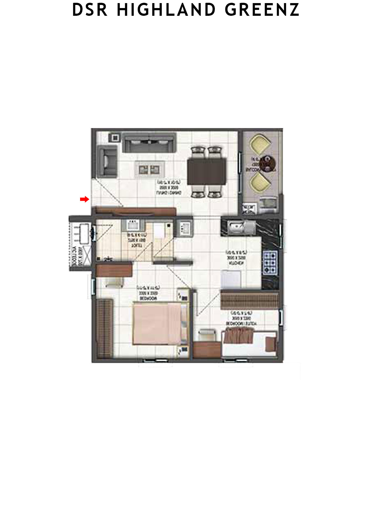 DSR Highland Greenz Tower D Unit 6 Floor Plan