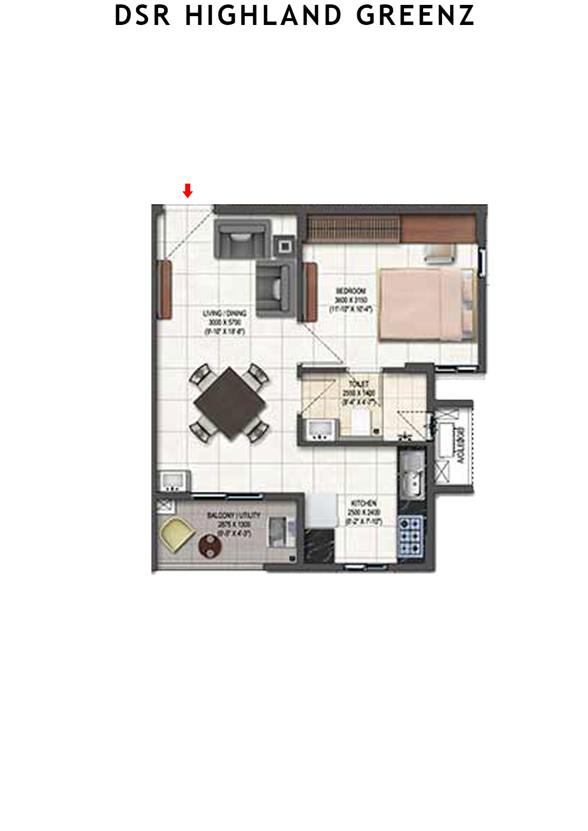 DSR Highland Greenz Tower D Unit 9 Floor Plan