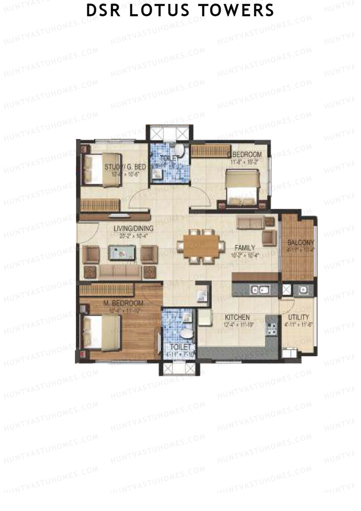 DSR Lotus Towers Wing 1 Unit 2 Floor Plan