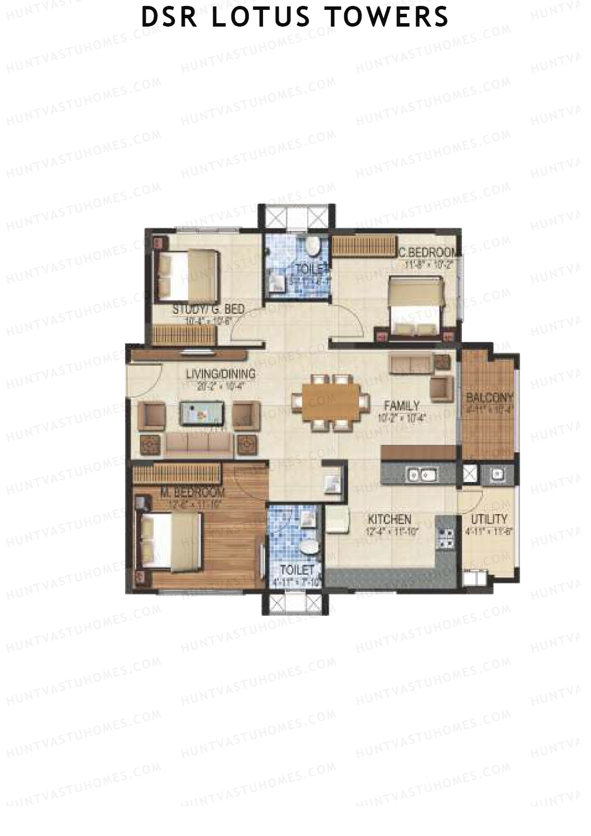 DSR Lotus Towers Wing 1 Unit 3 Floor Plan
