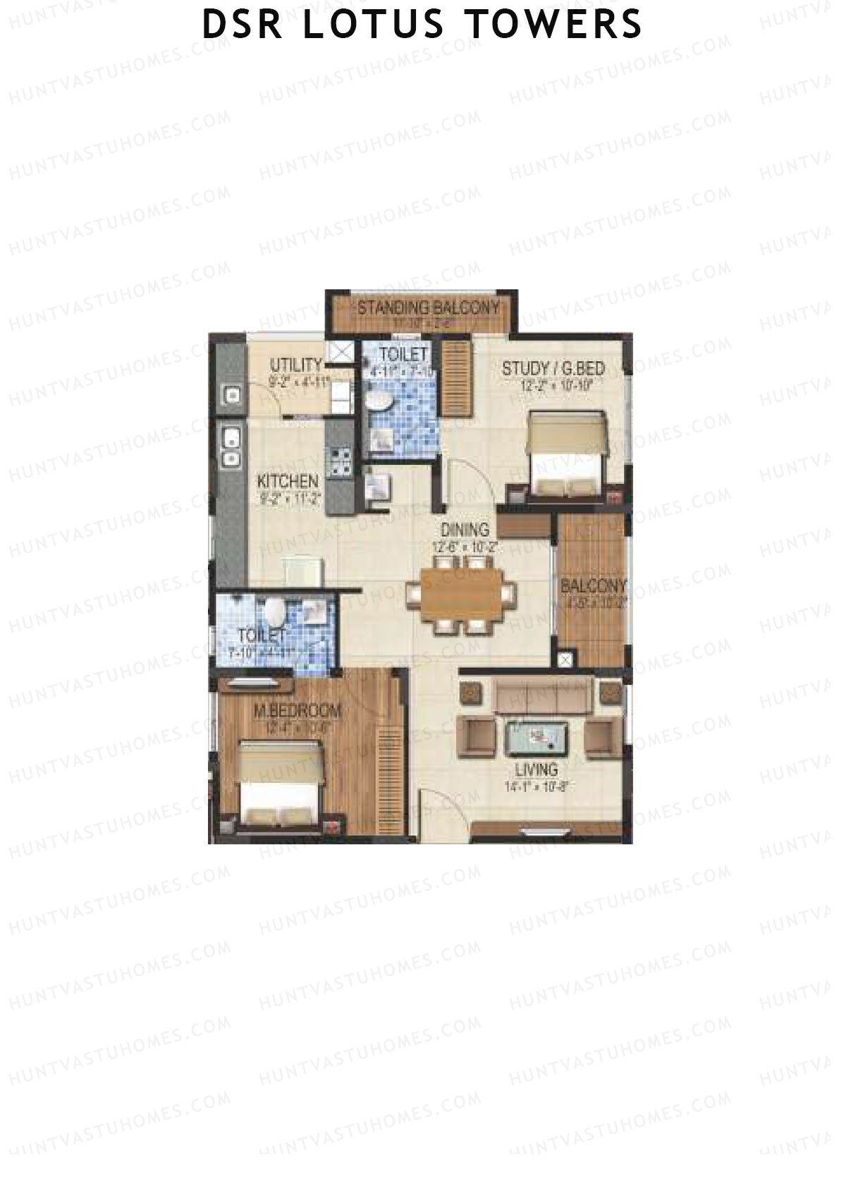 DSR Lotus Towers Wing 2 Unit 1 Floor Plan