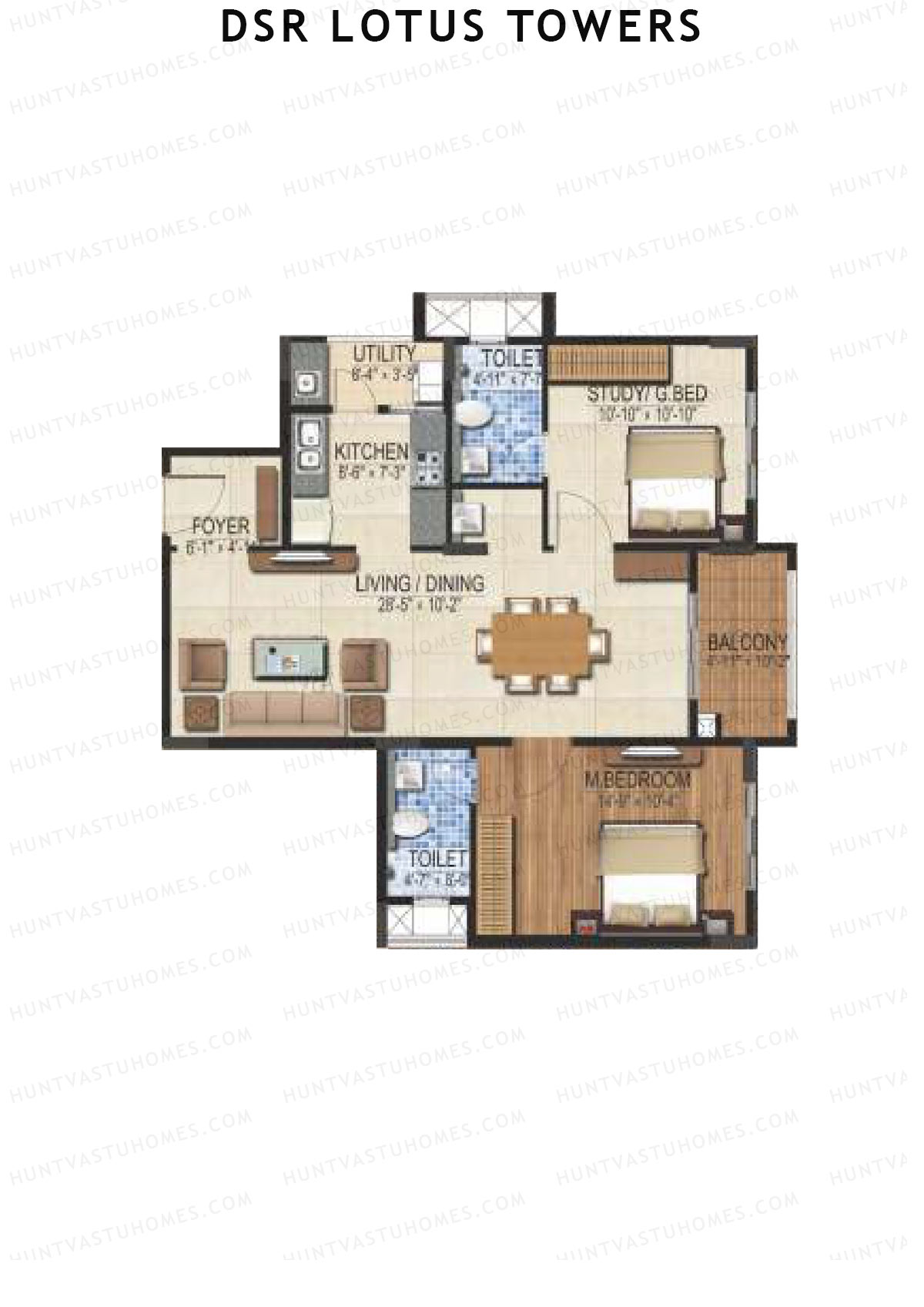 DSR Lotus Towers Wing 2 Unit 4 Floor Plan