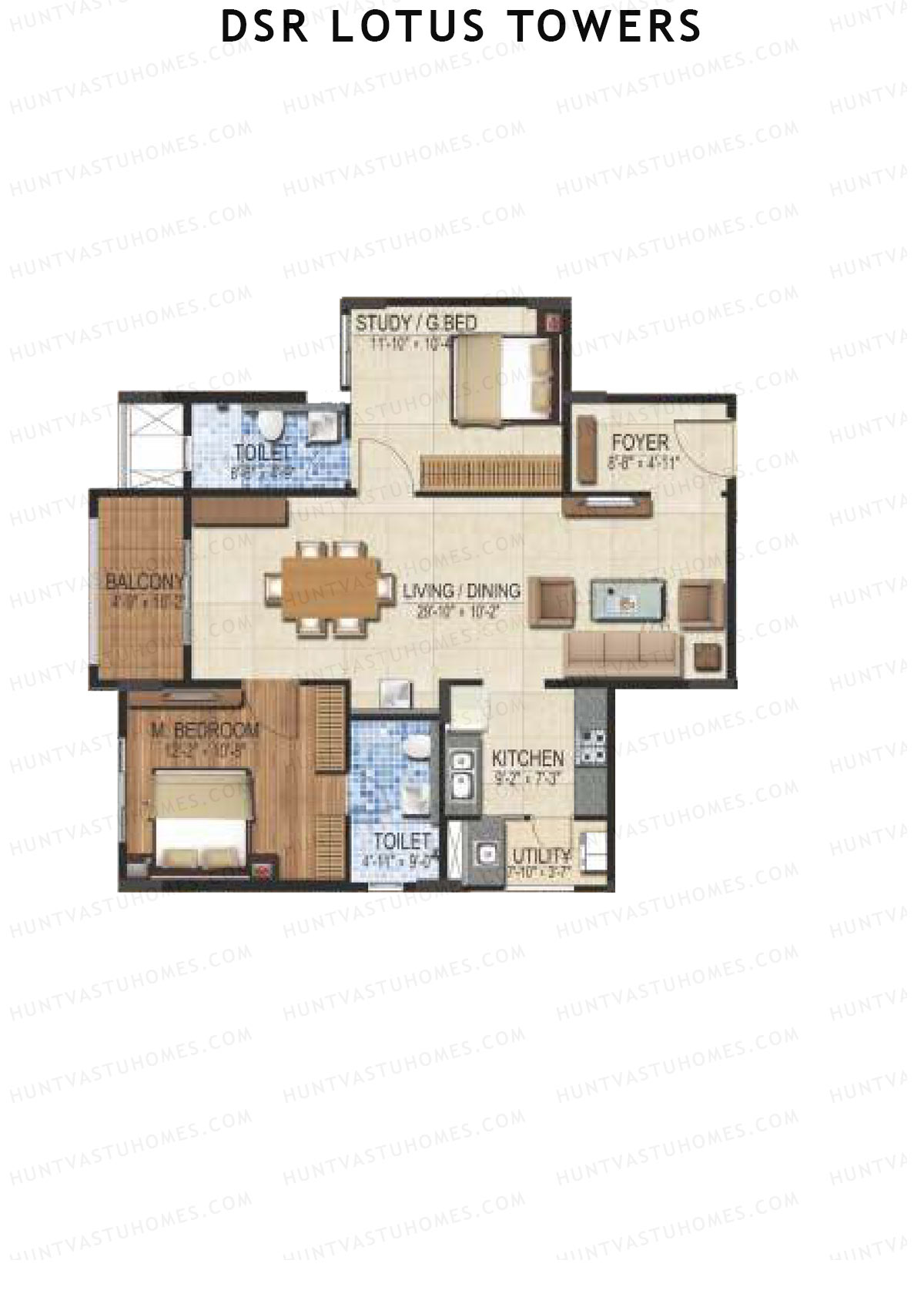 DSR Lotus Towers Wing 2 Unit 5 Floor Plan