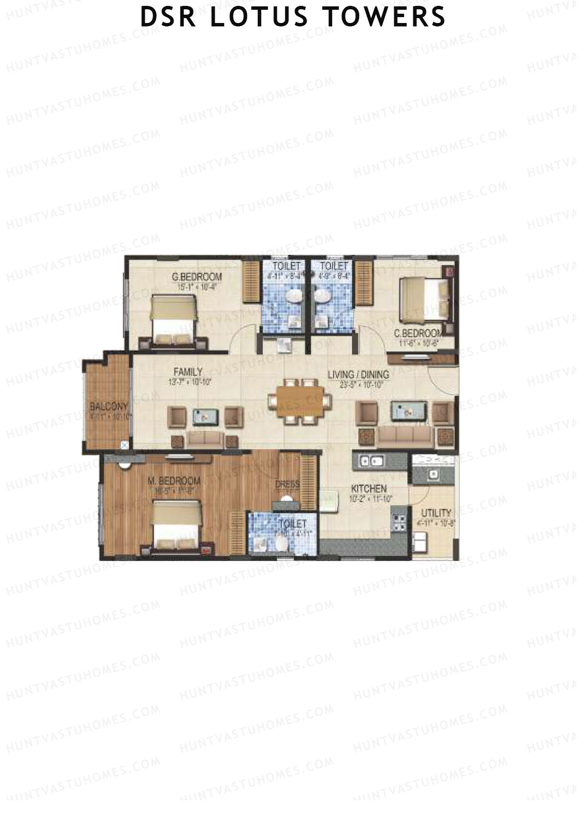 DSR Lotus Towers Wing 2 Unit 6 Floor Plan