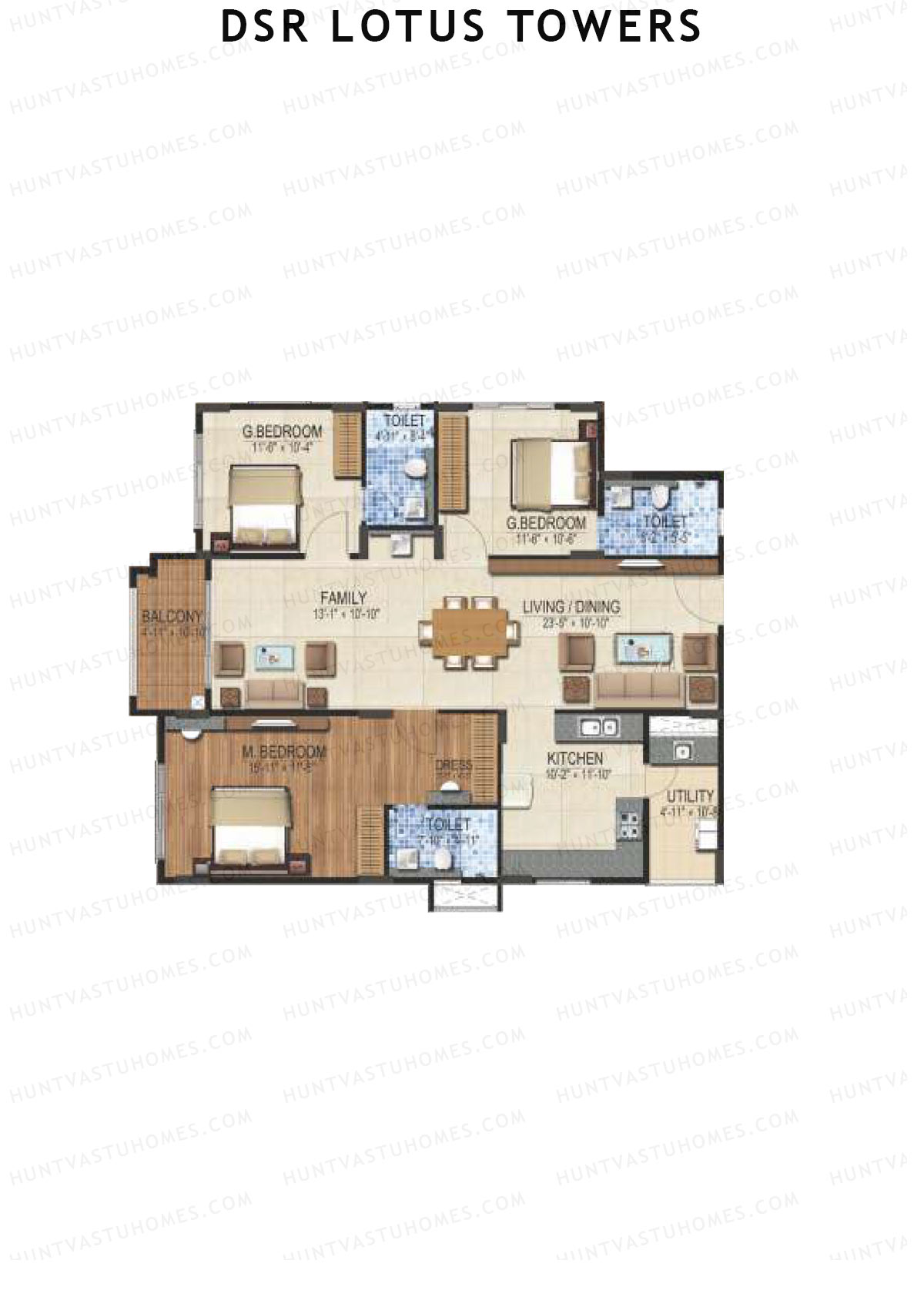 DSR Lotus Towers Wing 2 Unit 7 Floor Plan