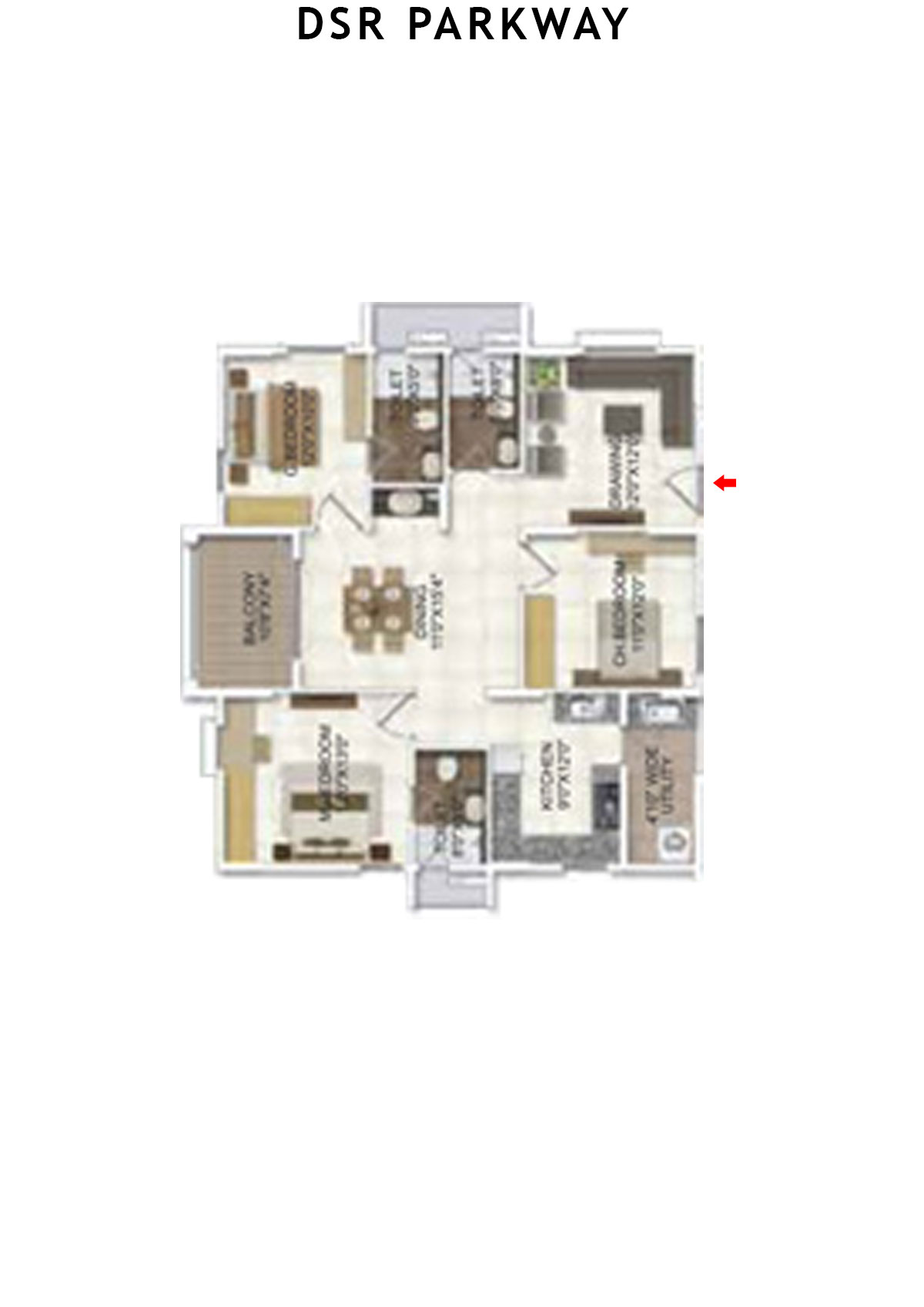 DSR Parkway Tower 1 Wing 6 Unit 6 Floor Plan