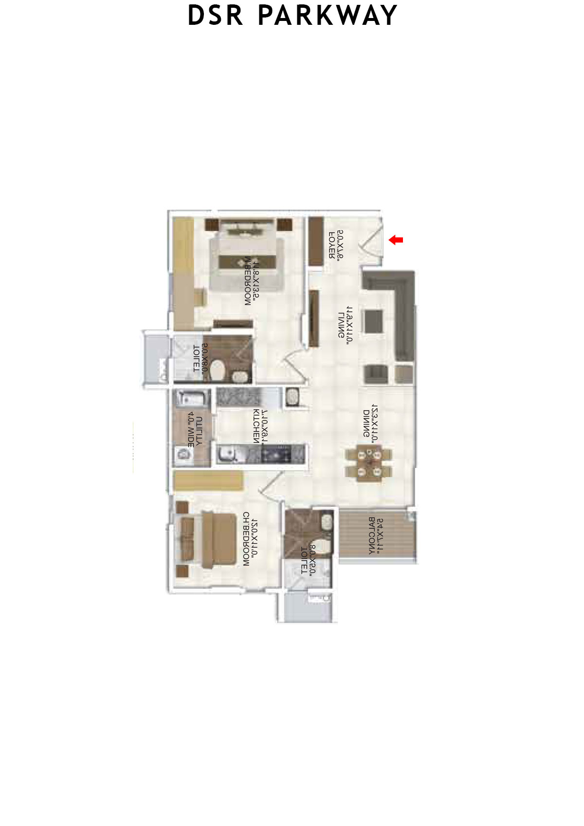 DSR Parkway Tower 1 Wing 7 Unit 4 Floor Plan