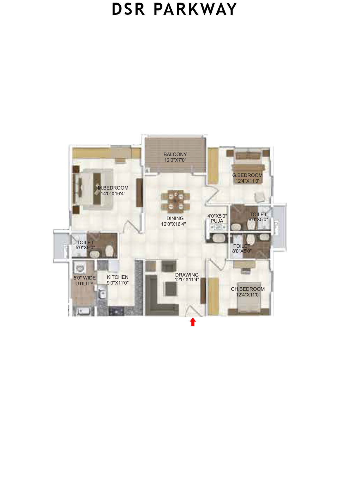 DSR Parkway Tower 2 Unit 2 Floor Plan