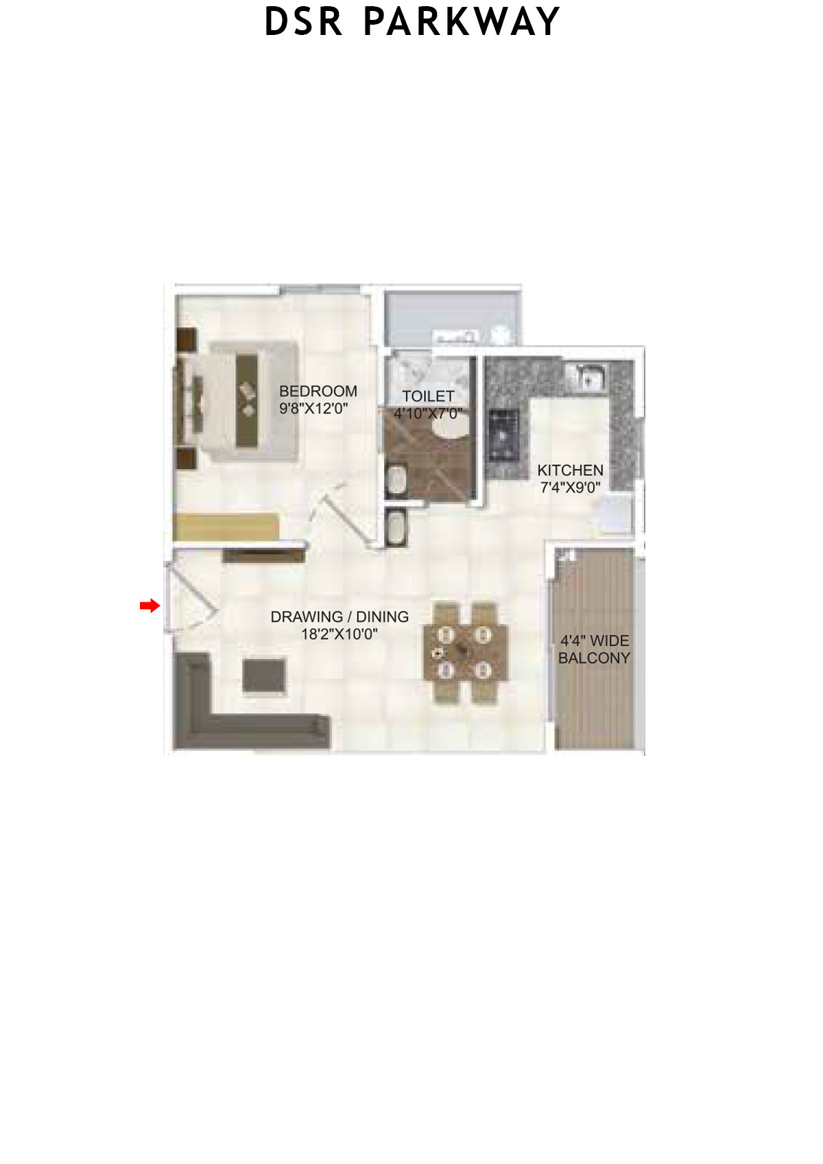 DSR Parkway Tower 3 Unit 1 Floor Plan