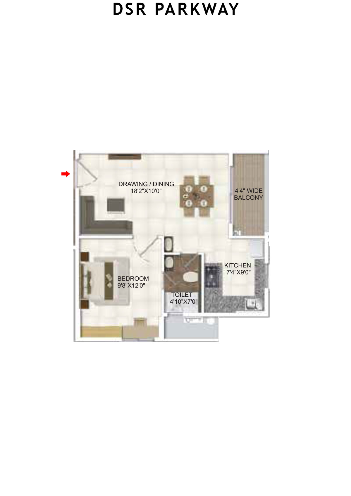 DSR Parkway Tower 3 Unit 2 Floor Plan