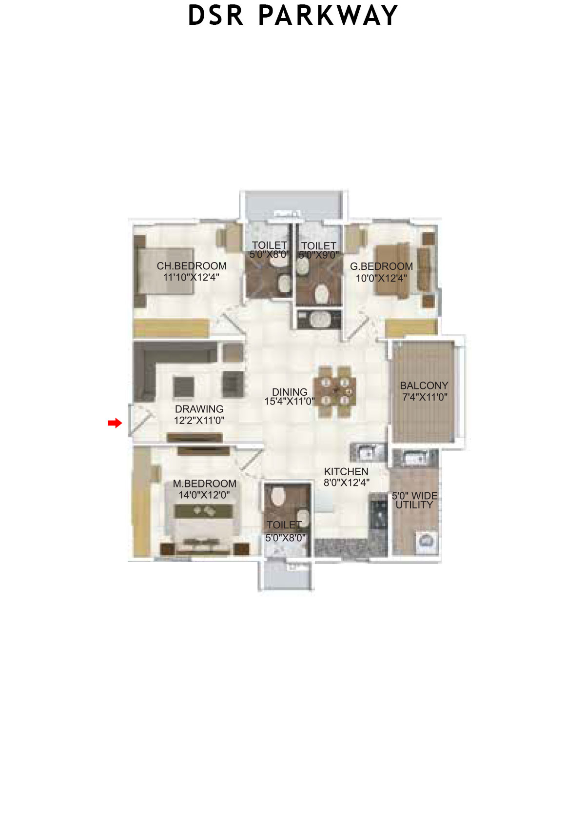 DSR Parkway Tower 4 Unit 3 Floor Plan