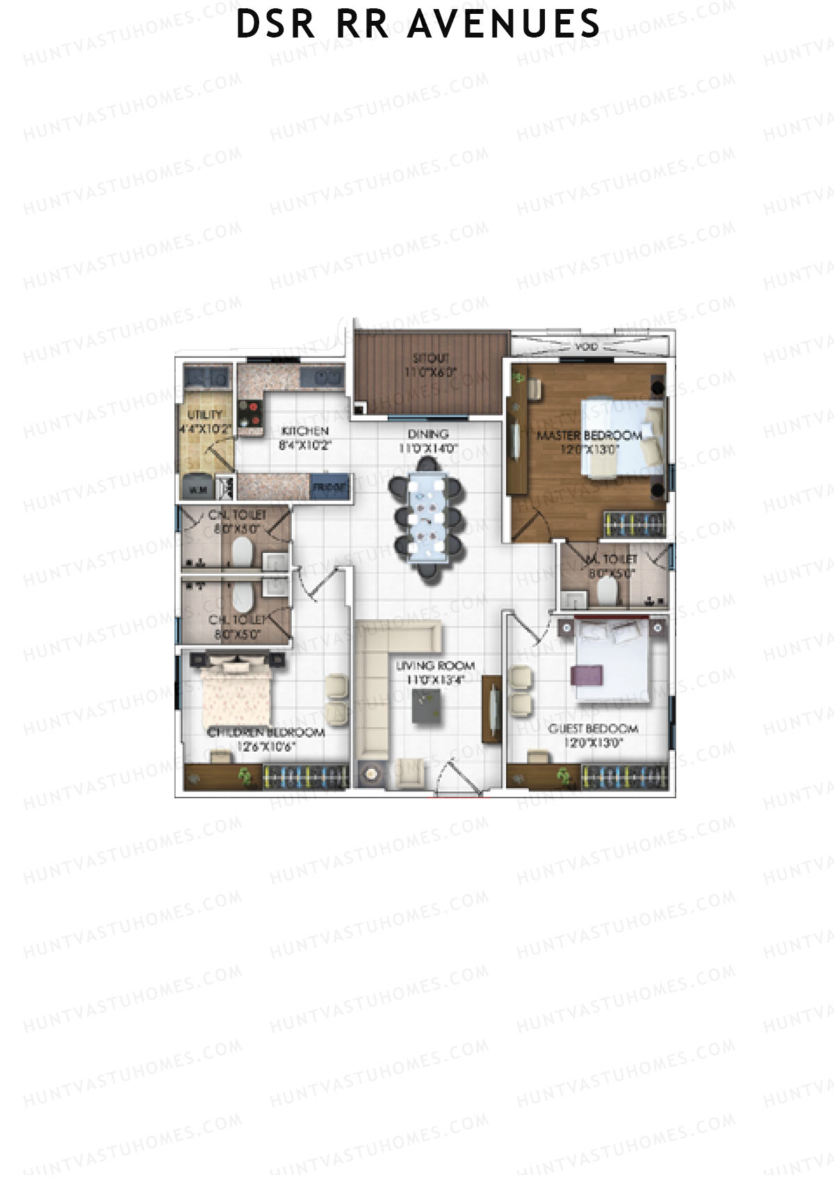 DSR RR Avenues Block A Unit 11 Floor Plan