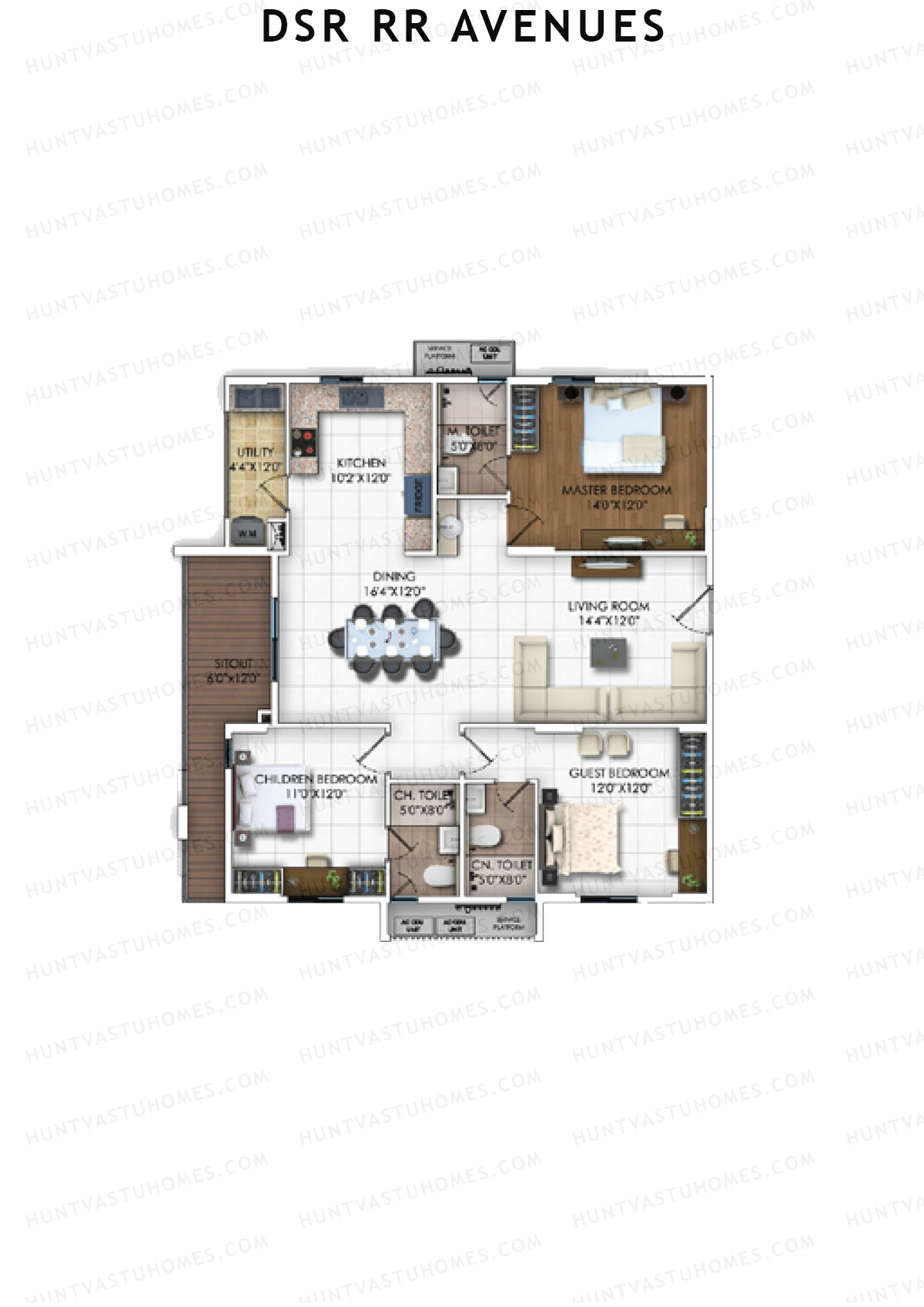 DSR RR Avenues Block A Unit 15 Floor Plan