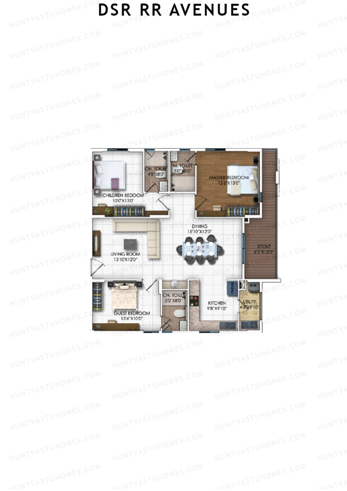 DSR RR Avenues Block A Unit 16 Floor Plan
