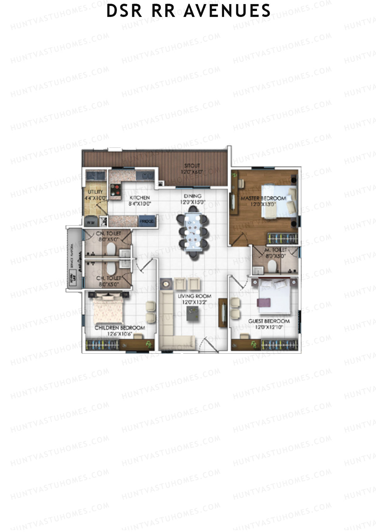 DSR RR Avenues Block A Unit 1 Floor Plan