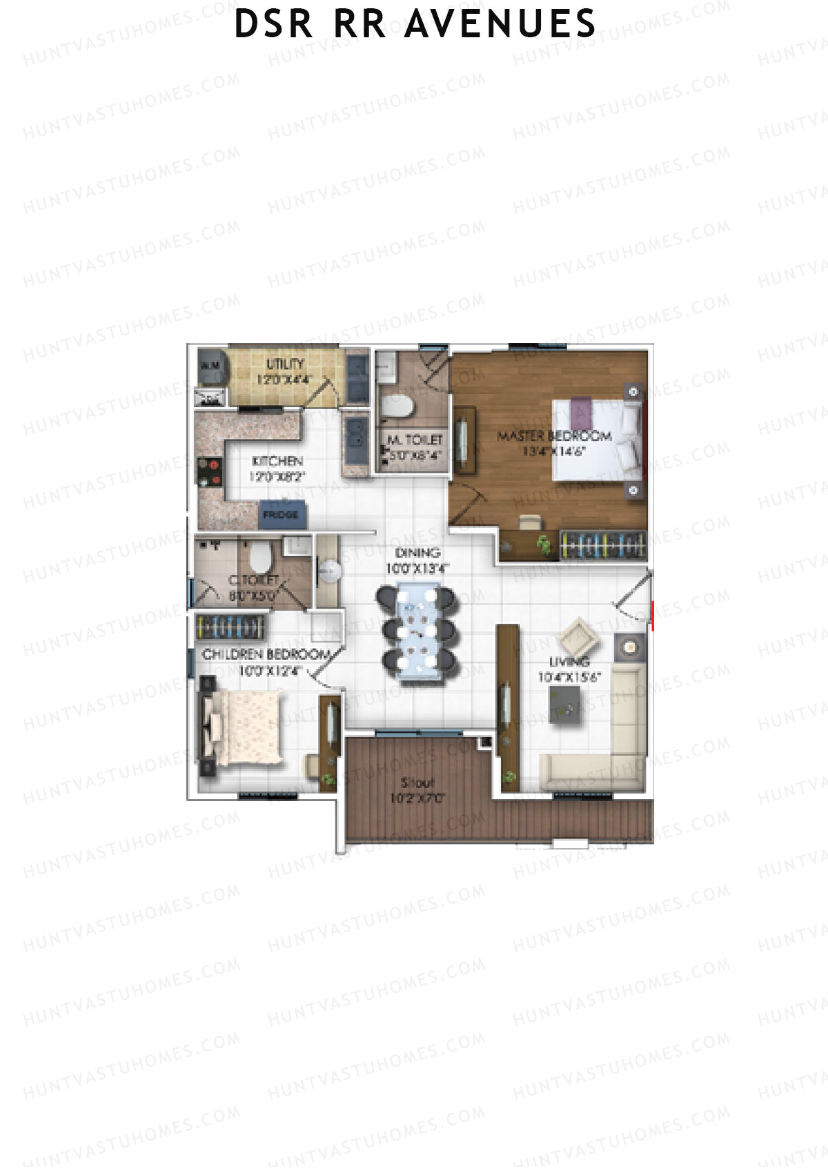 DSR RR Avenues Block A Unit 6 Floor Plan