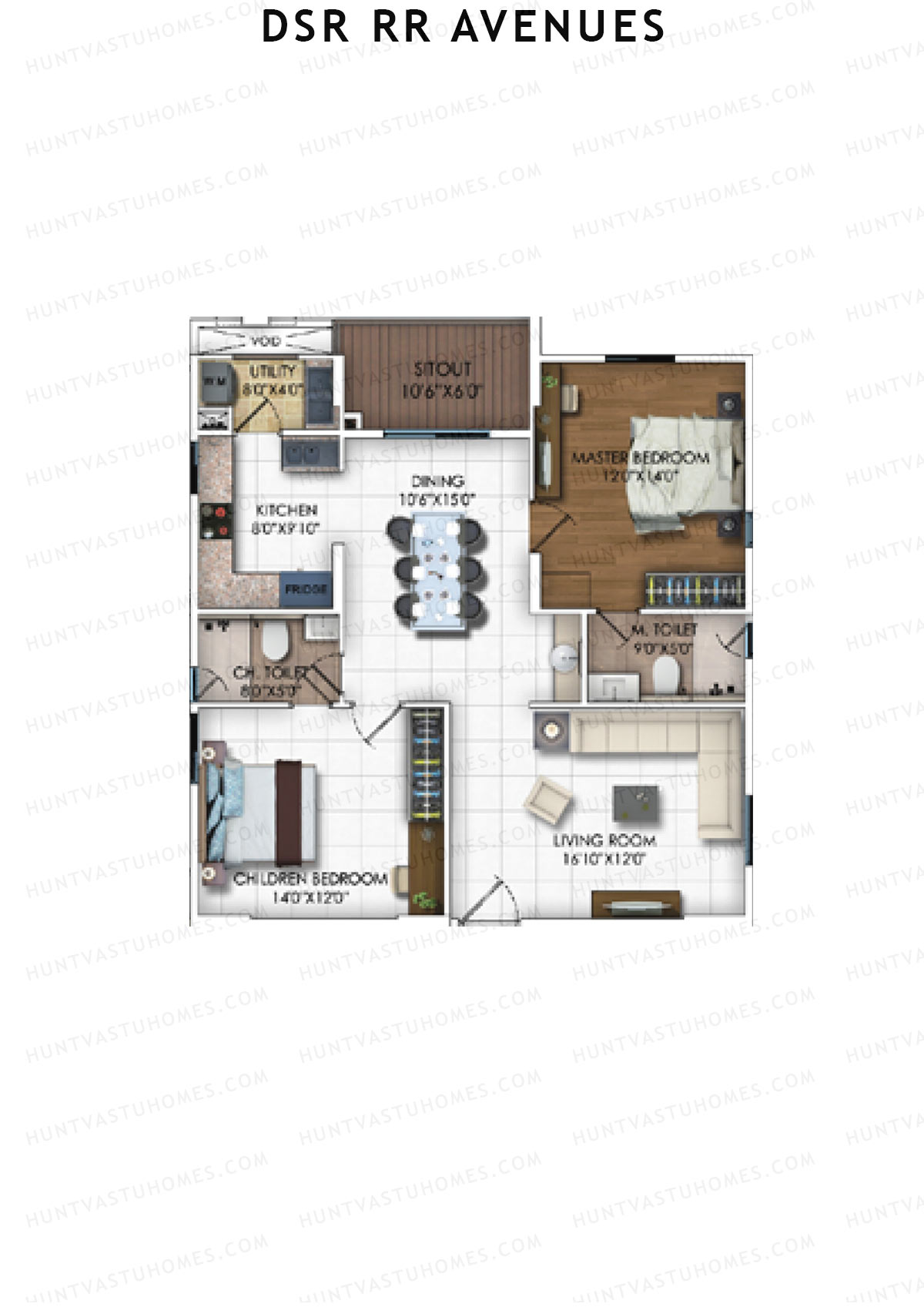 DSR RR Avenues Block A Unit 8 Floor Plan