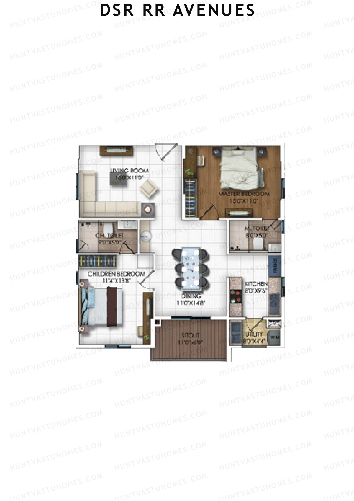 DSR RR Avenues Block A Unit 9 Floor Plan
