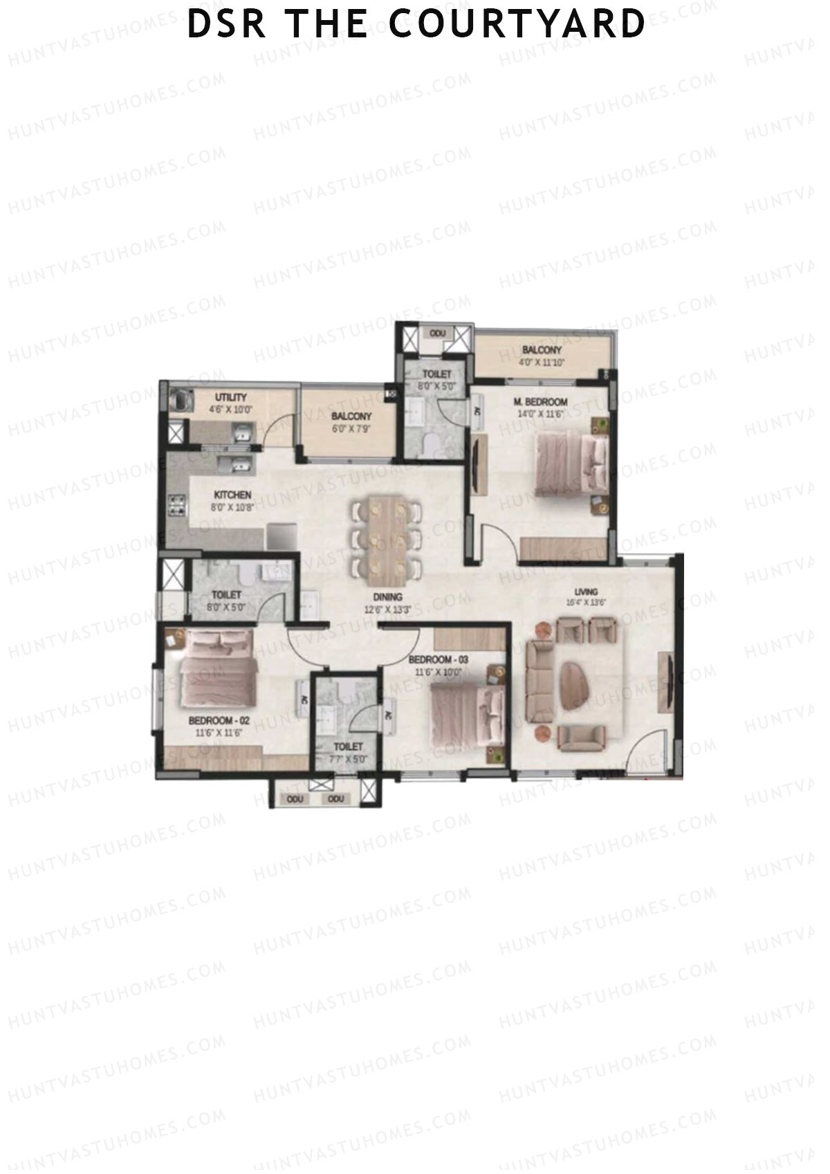DSR The Courtyard Tower 1 Unit 4 Floor Plan