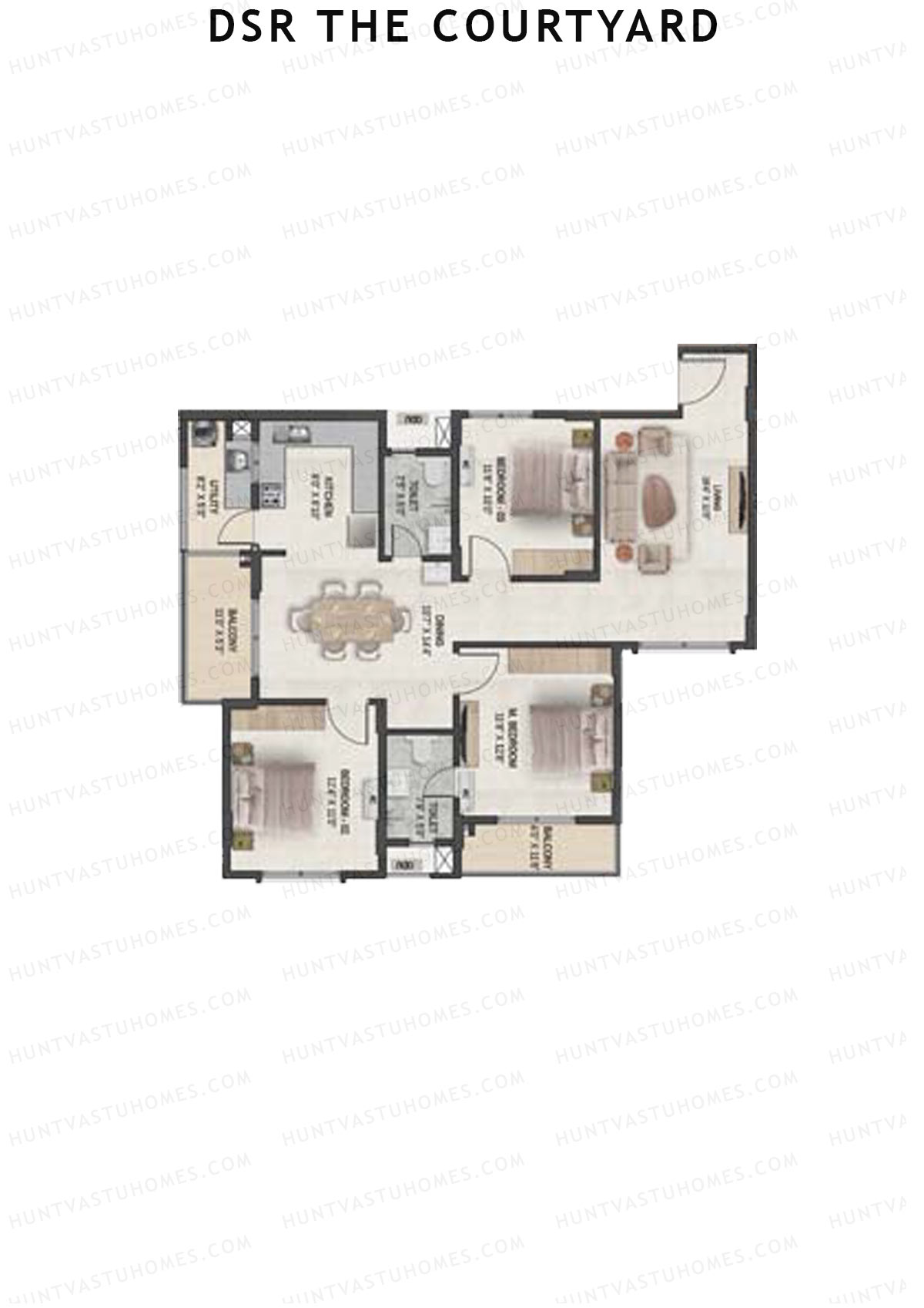DSR The Courtyard Tower 2 Unit 1 Floor Plan