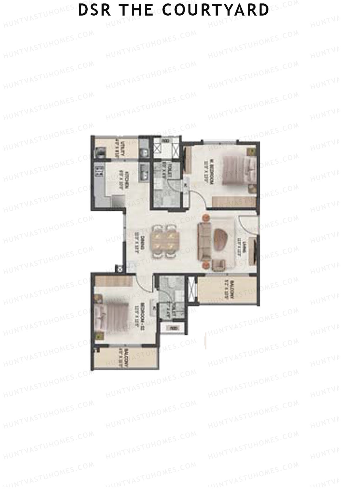 DSR The Courtyard Tower 2 Unit 2 Floor Plan