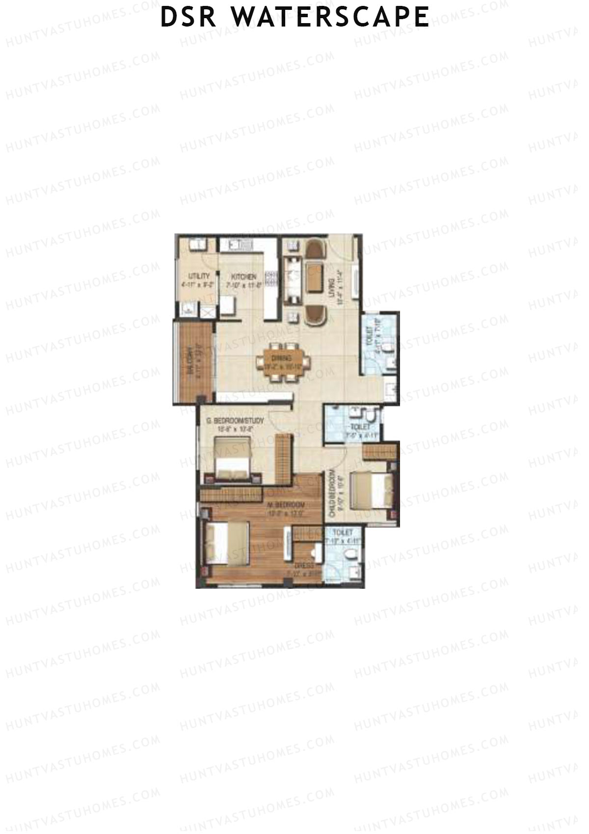 DSR Waterscape Tower 5 Unit 4 Floor Plan