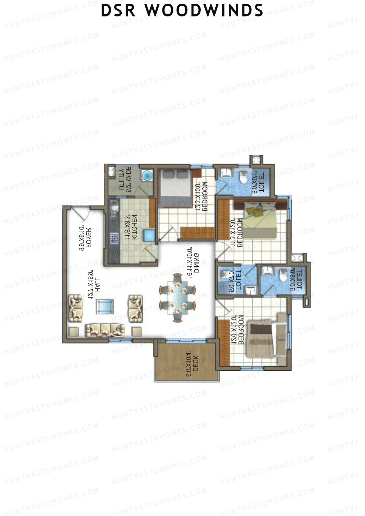 DSR Woodwinds Wing 1 Unit 1 Floor Plan