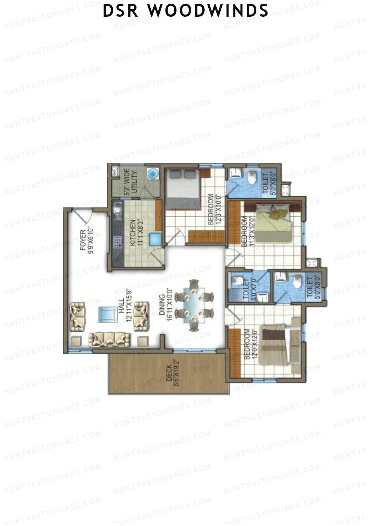 DSR Woodwinds Wing 2 Unit 1 Floor Plan