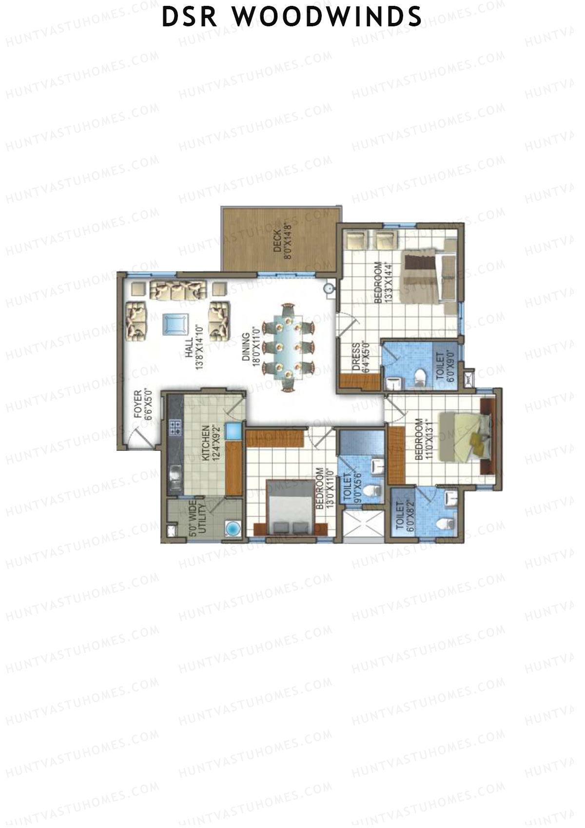 DSR Woodwinds Wing 2 Unit 4 Floor Plan