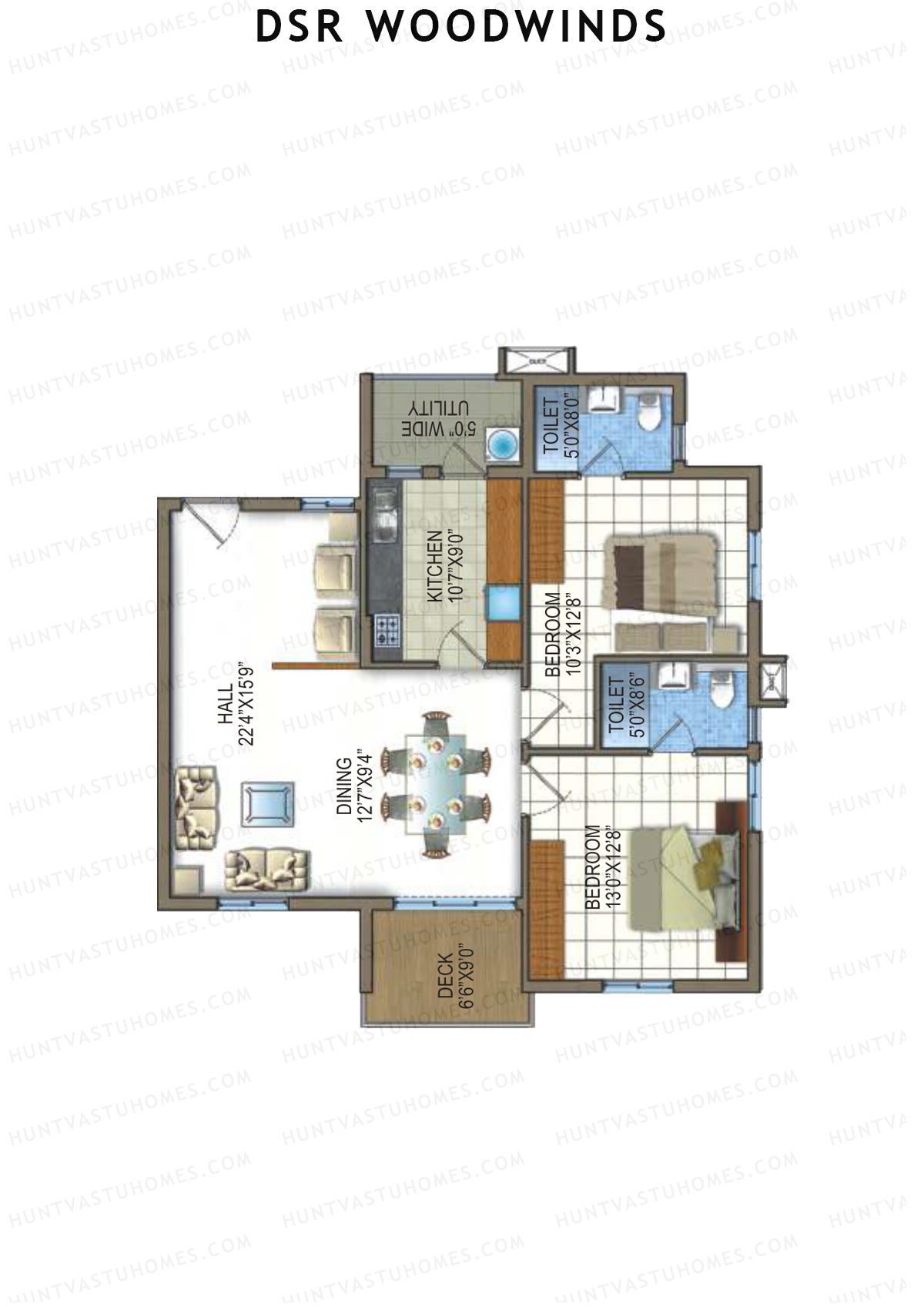 DSR Woodwinds Wing 3 Unit 1 Floor Plan