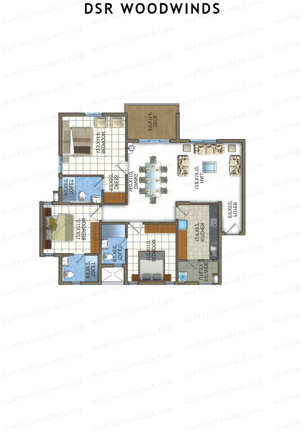 DSR Woodwinds Wing 3 Unit 3 Floor Plan