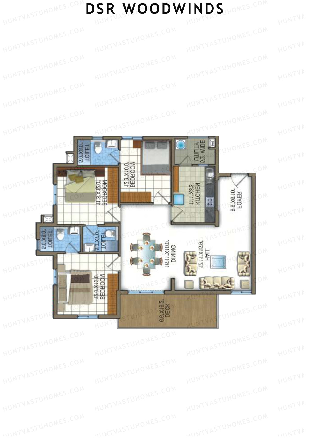 DSR Woodwinds Wing 4 Unit 2 Floor Plan
