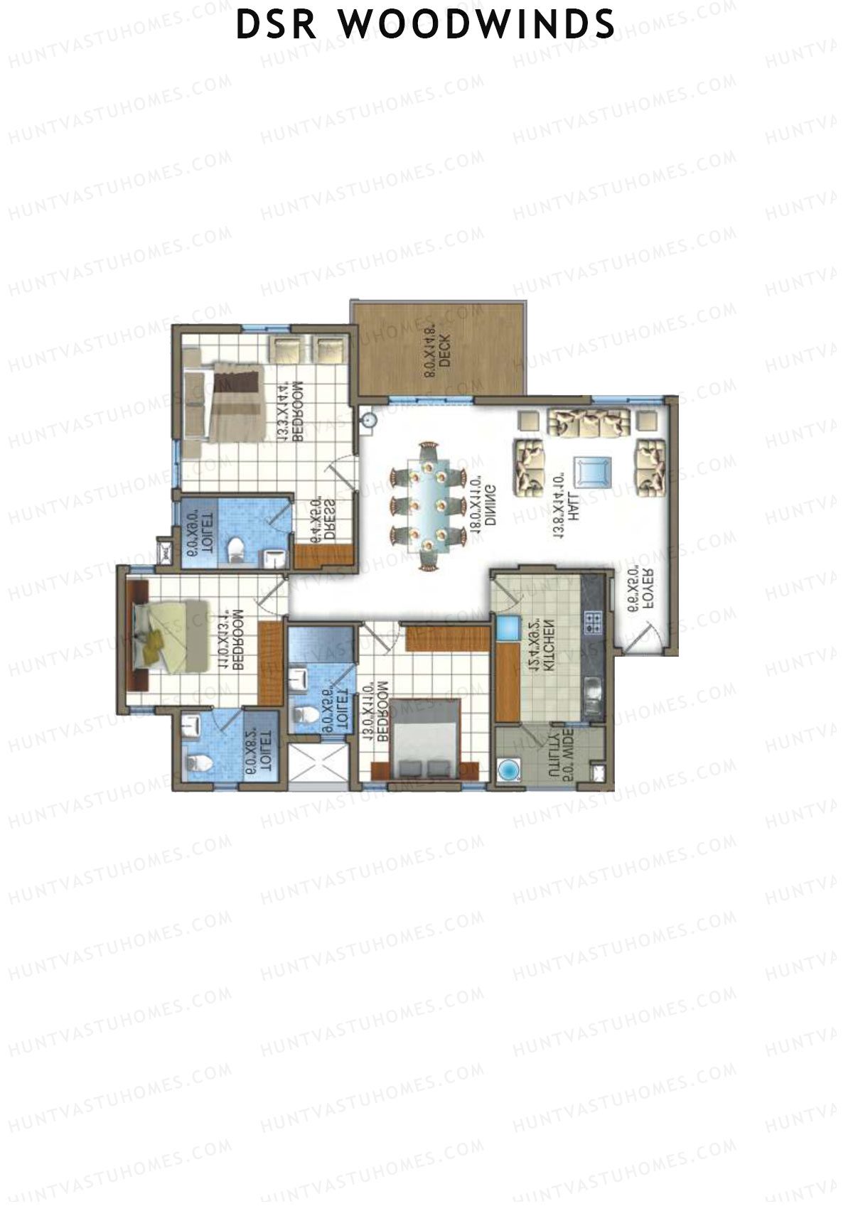 DSR Woodwinds Wing 4 Unit 3 Floor Plan