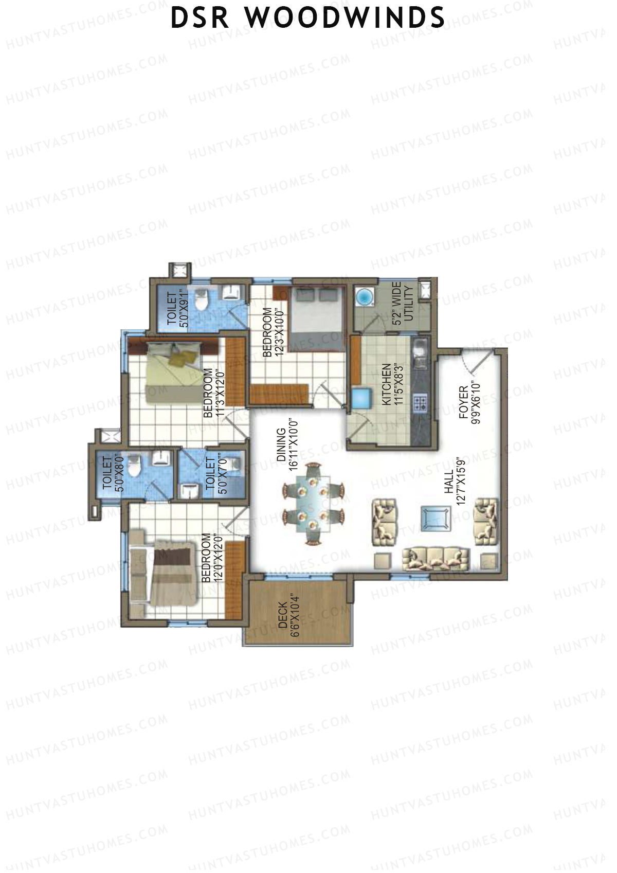 DSR Woodwinds Wing 5 Unit 2 Floor Plan