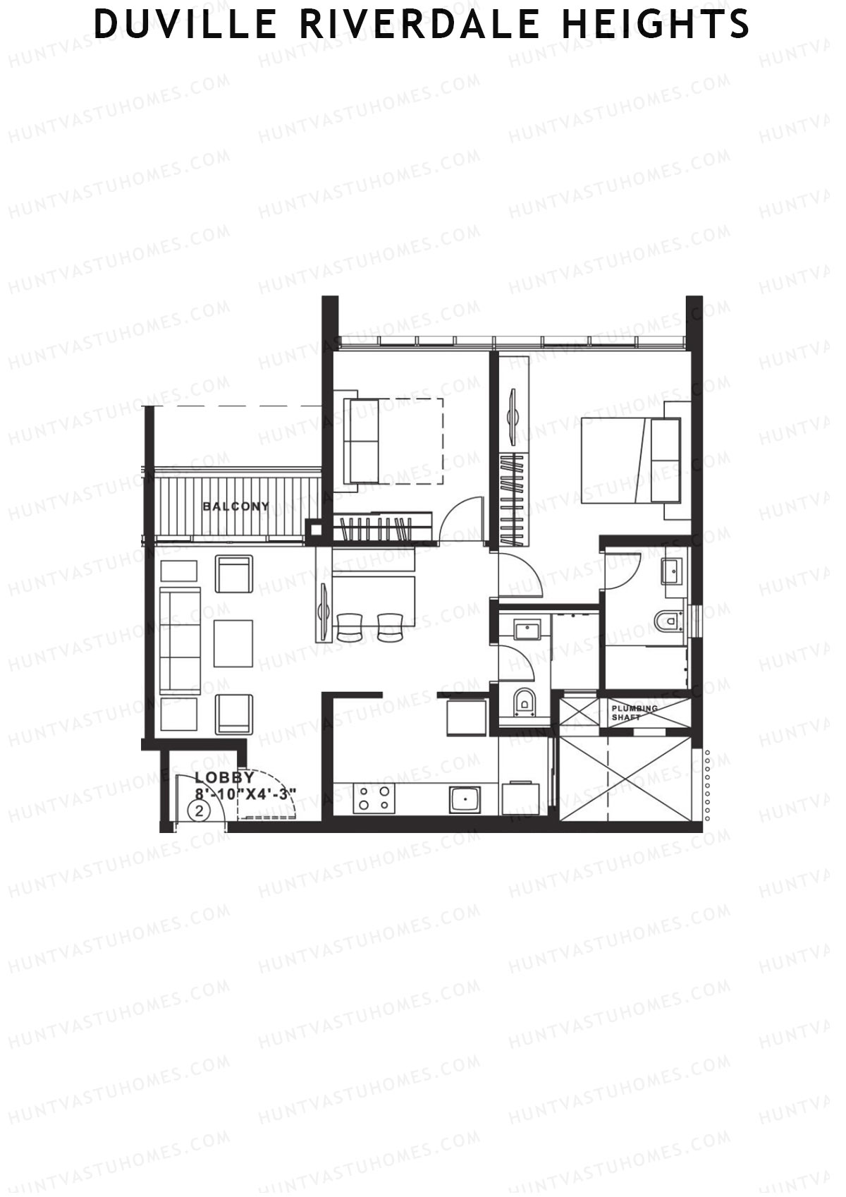 Duville Riverdale Heights Tower B Unit 2 Floor Plan