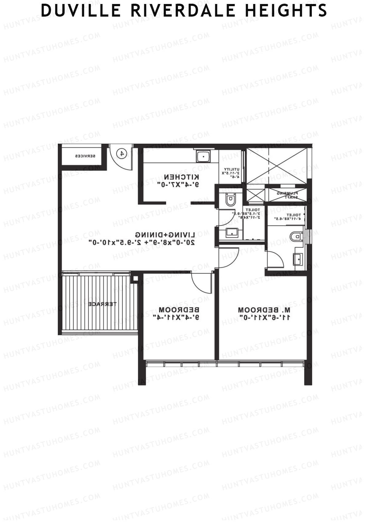 Duville Riverdale Heights Tower C Unit 3 Floor Plan