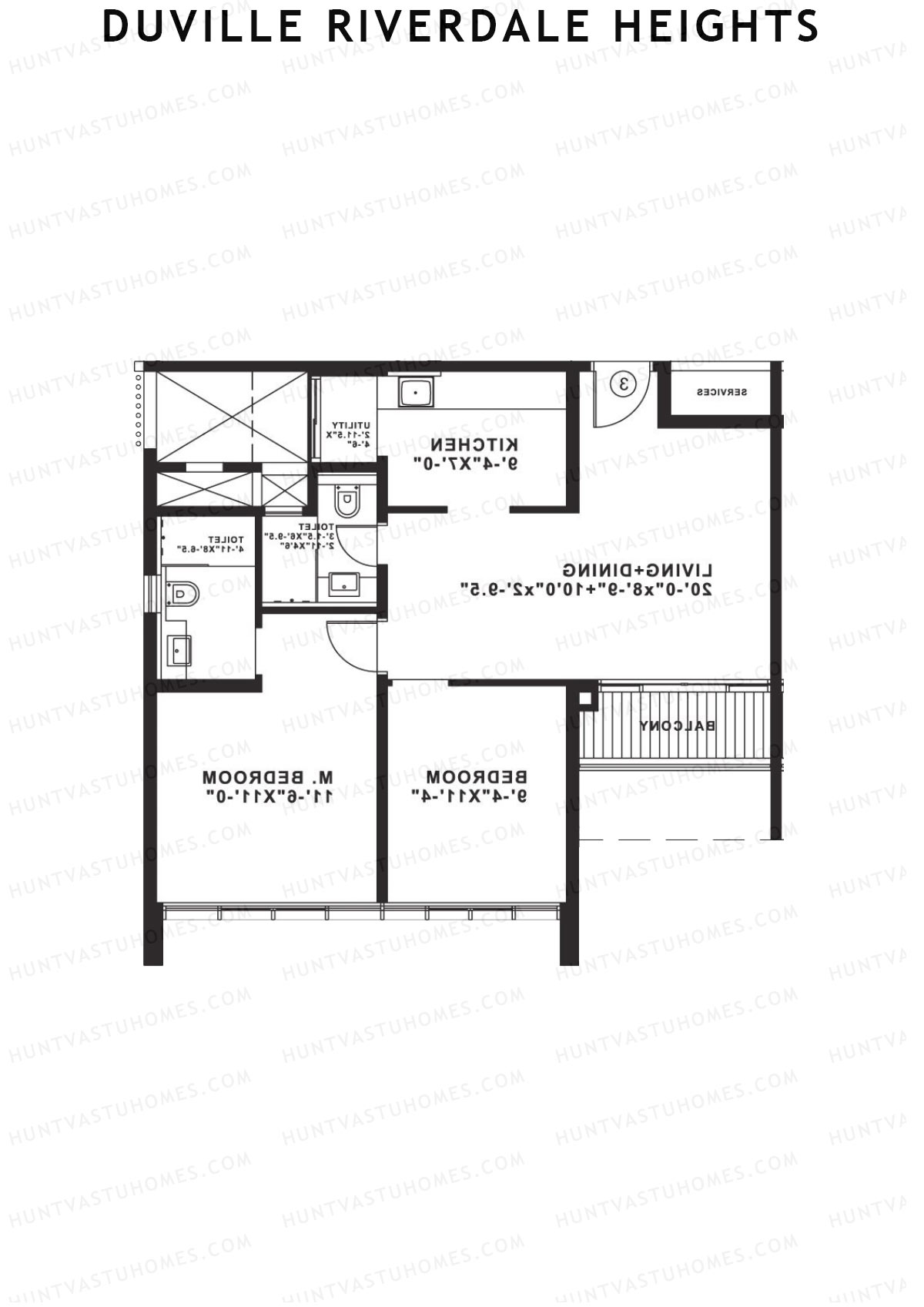 Duville Riverdale Heights Tower C Unit 4 Floor Plan