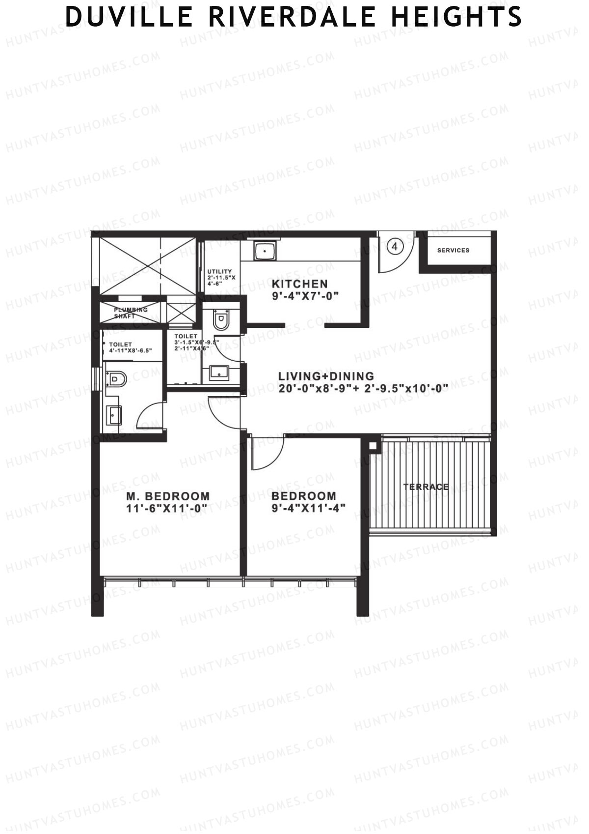Duville Riverdale Heights Tower C Unit 4 Floor Plan