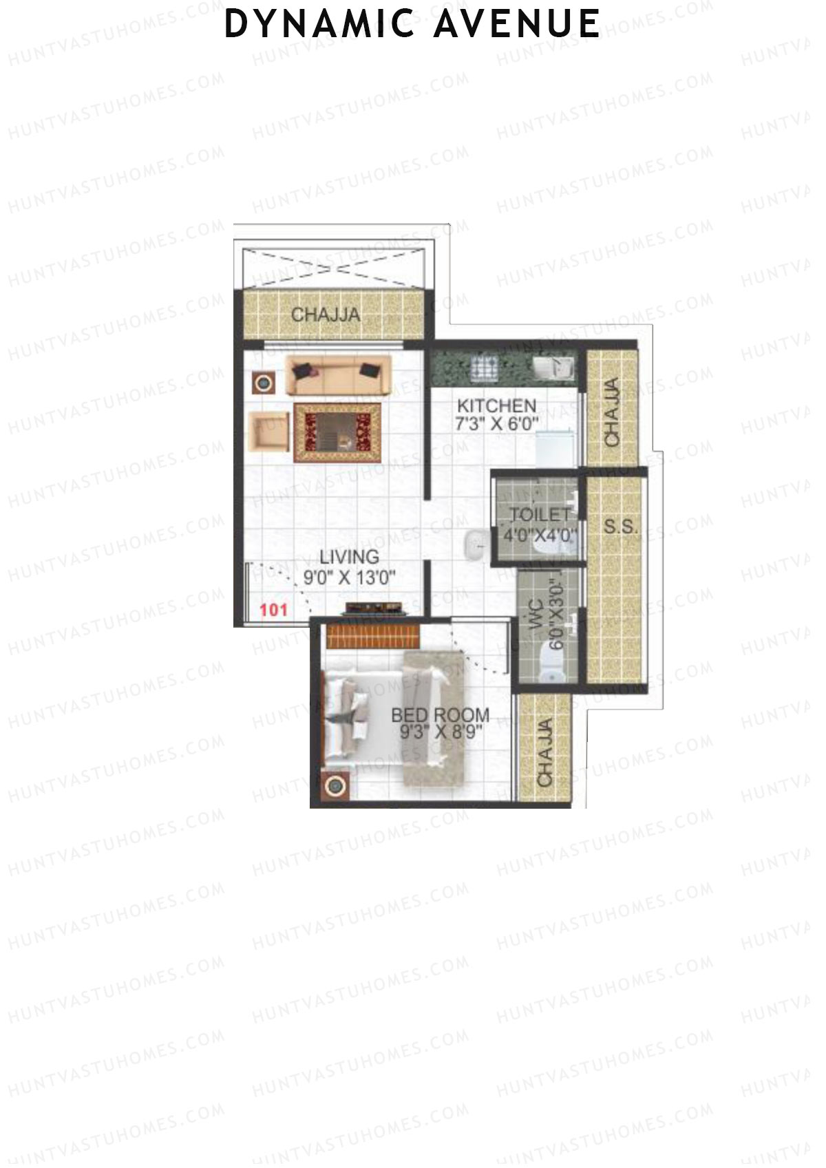 Dynamic Avenue Tower 1 Unit 1 Floor Plan