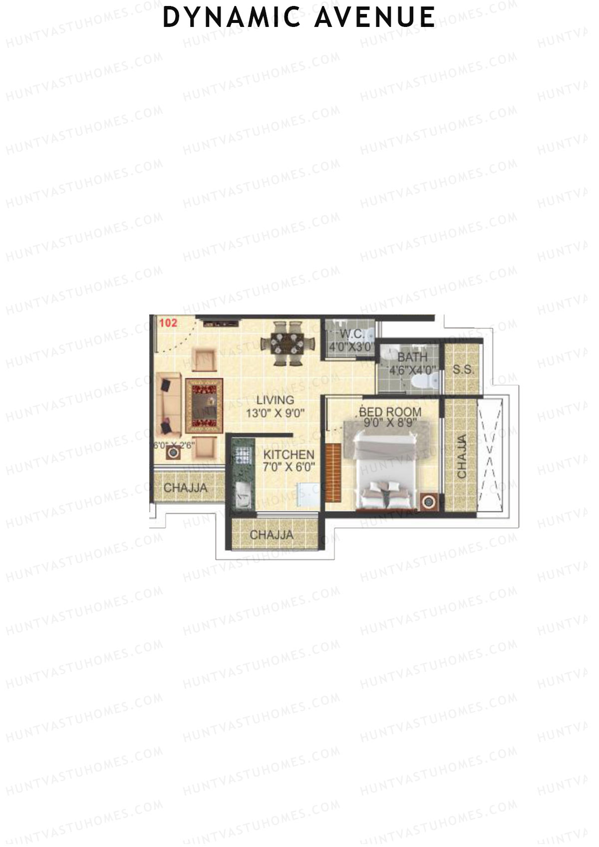 Dynamic Avenue Tower 1 Unit 2 Floor Plan