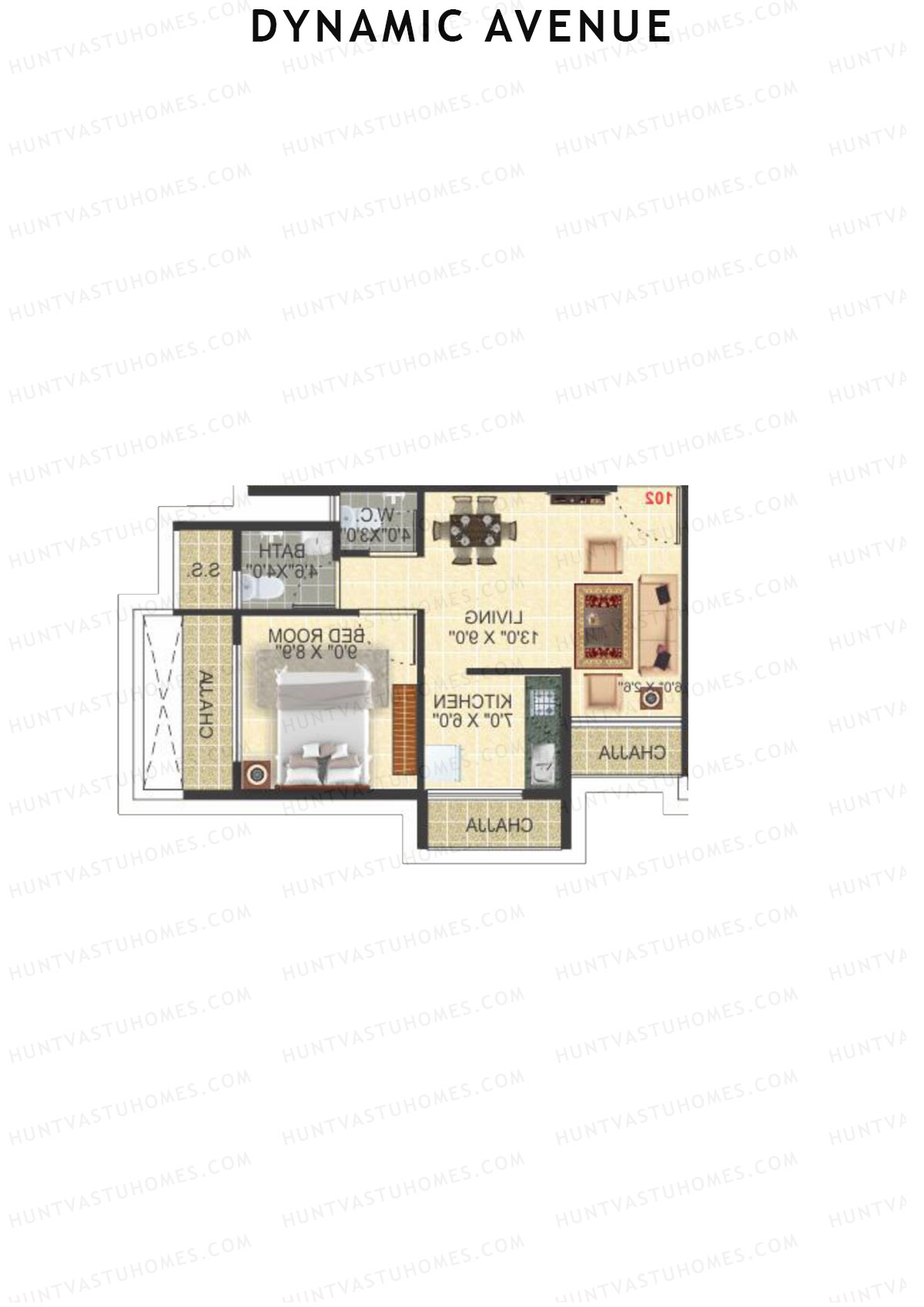 Dynamic Avenue Tower 1 Unit 3 Floor Plan
