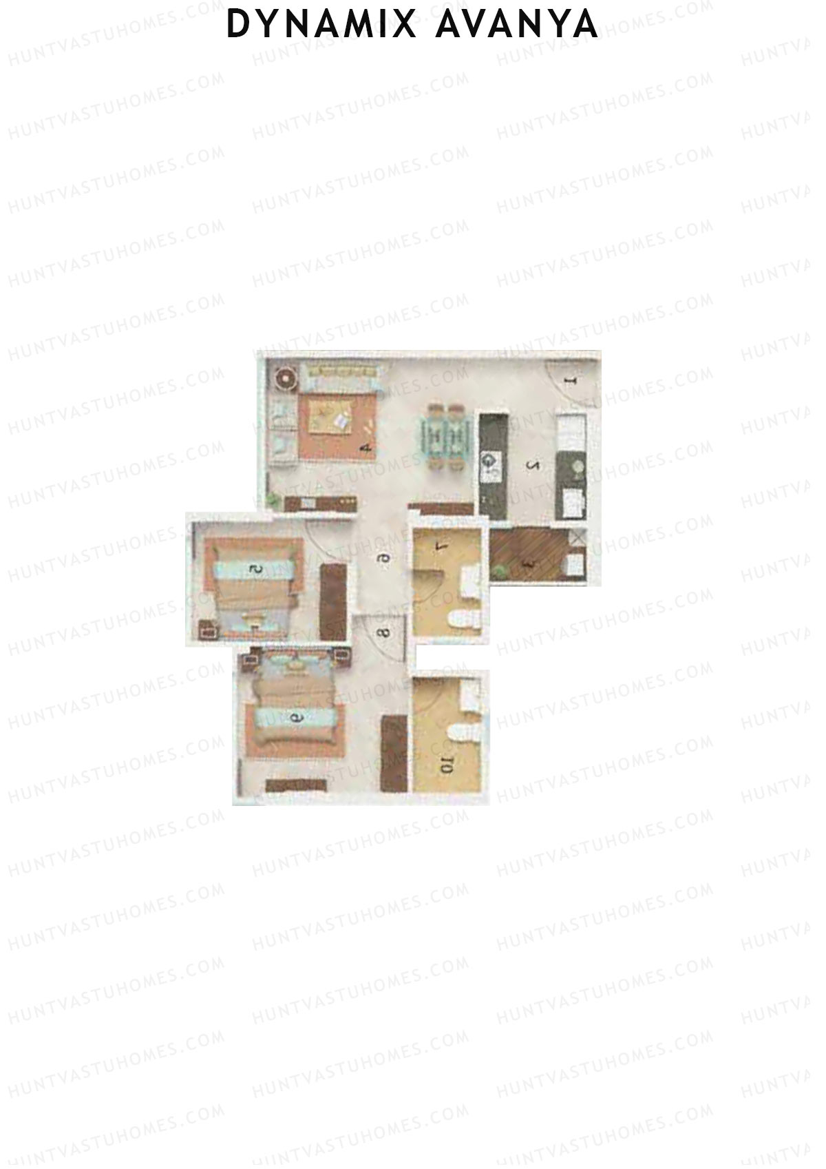 Dynamix Avanya Tower A Unit 3 Floor Plan