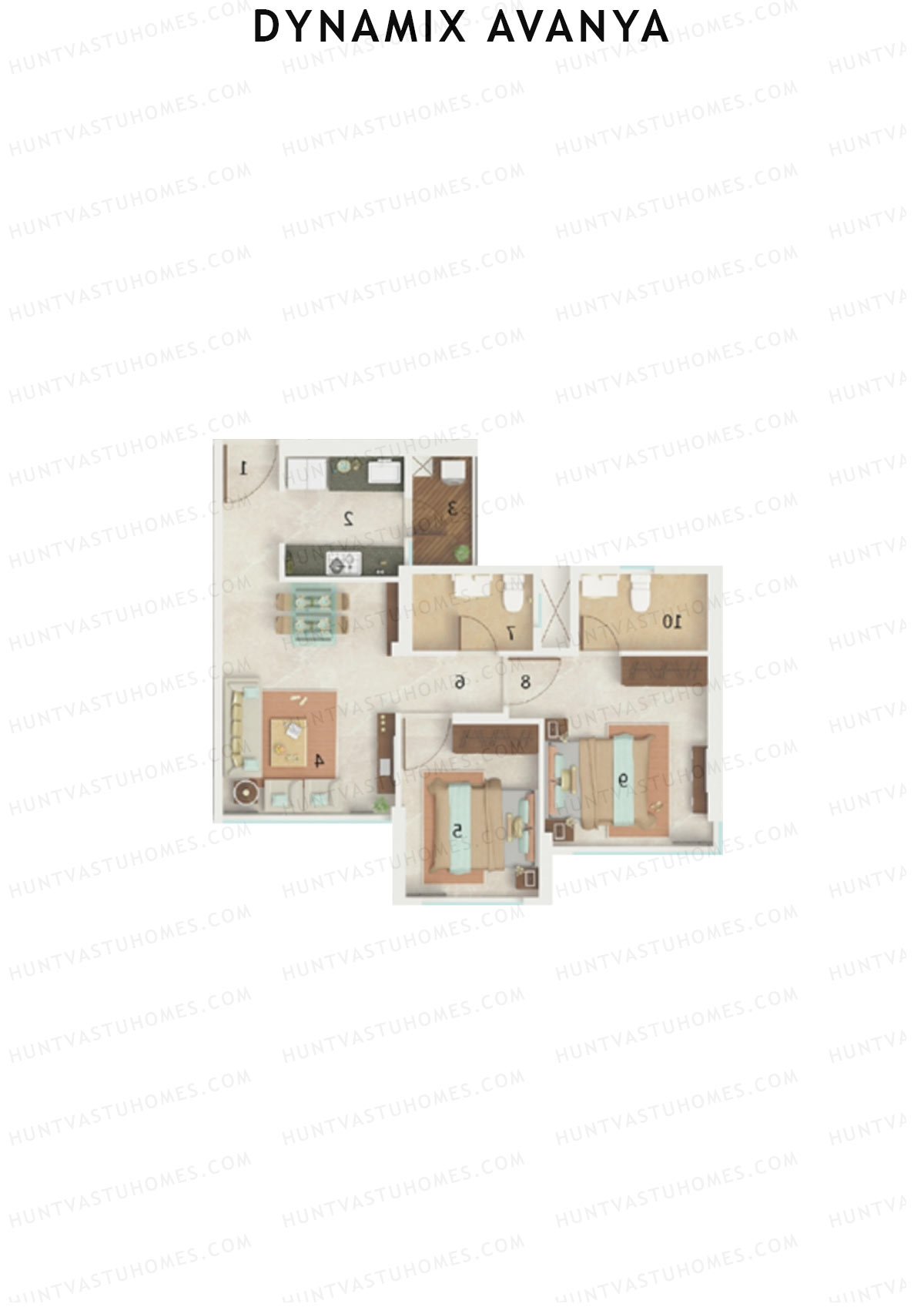 Dynamix Avanya Tower B Unit 1 Floor Plan
