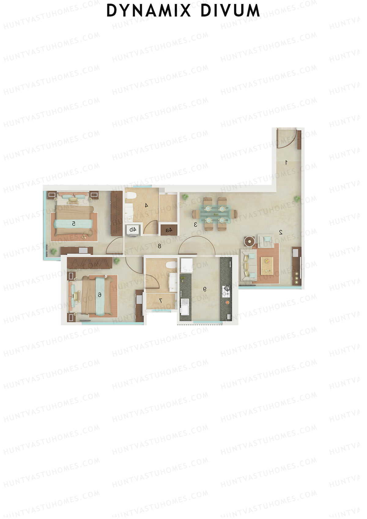 Dynamix Divum Tower 1 Unit 6 Floor Plan